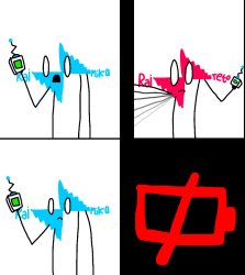 Rai Miku calls Rai Teto out of camera Meme Template