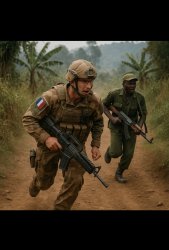 French army and Fardc retreating Meme Template