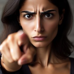 Woman pointing at the viewer with dissaproval in her eyes Meme Template