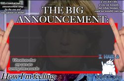 Shadow's new and lame-ass announcement temp Meme Template