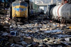 Los Angeles train yard Meme Template