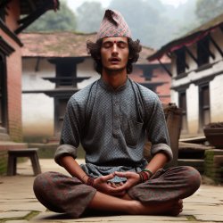 A slightly intoxicated Nepali young 25 year men is meditating in Meme Template
