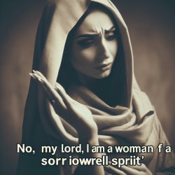 Hannah answered and said, No, my lord, I am a woman of a SORROWF Meme Template