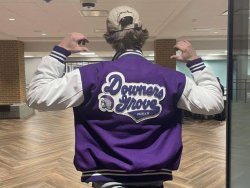 Pointing at back of Letterman jacket Meme Template