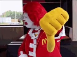 Ronald Mcdonald Thumbs down Meme Template