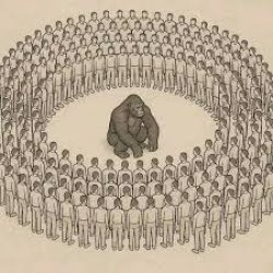 100 Men VS 1 Gorilla Meme Template