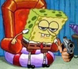 SpongeBob with Gun Meme Template