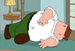 Dead Peter Griffin Pose Meme Template