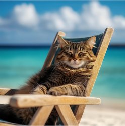 Beach Cat Meme Template