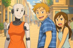 Distracted Boyfriend Robot Ghibli Meme Template