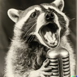 Raccoon and Microphone Meme Template