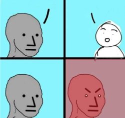 NPC meme angry Meme Template
