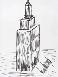 Trump's doodle of the Empire State Building, sold for $16,000. Meme Template