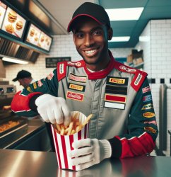 Bubba Wallace serving French fries Meme Template