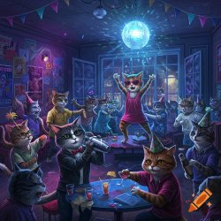 cat party Meme Template