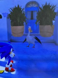sonic with low poly pelican Meme Template