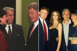 Clinton and Trump with Epstein Meme Template