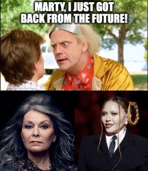 Roseanne Barr vx Madonna Meme Template