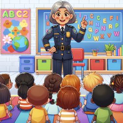 old lady officer teaching kindergarten Meme Template
