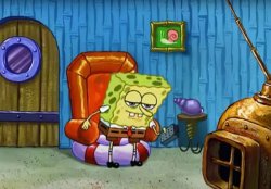 spongebob getting up from chait Meme Template