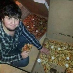Jon eating a pizza Meme Template