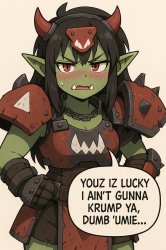 Cute Tsundere Warhammer 40k ork warboss girlfriend Meme Template