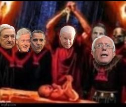 Satanic Elites 2 with Bernie Meme Template