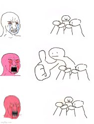 Giant thumb rage Meme Template