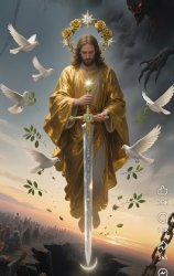 Jesus with sword Meme Template