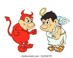 Angel vs devil cartoon Meme Template