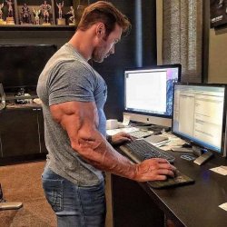 Jacked computer guy Meme Template