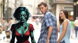 Distracted boyfriend with Zombie Meme Template