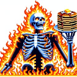 super epic and big like huge skeleton but he's on fire and he's Meme Template