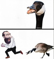 Running away Jew Meme Template