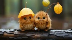 cute animals on a tree branch Meme Template