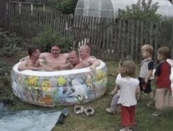 Pool full of adultes w kids on the side Meme Template