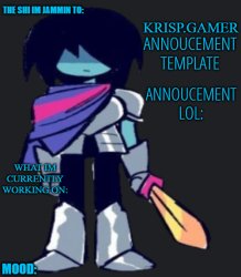 Krispy.Gamer's poorly made annoucement temp lol Meme Template