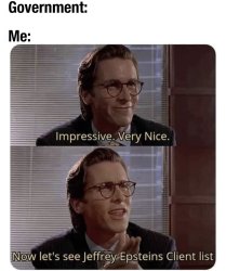 American psycho Epstein distraction Meme Template