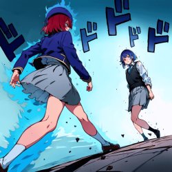Kana and Akane Jojo style Meme Template