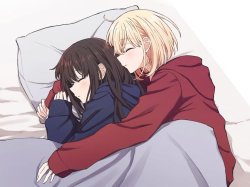 Lycoris Recoil cuddle Meme Template