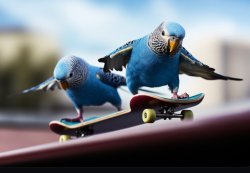 Skateboarding Birdies Meme Template