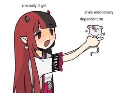 Girl and the thing she's emotionally dependent on Meme Template