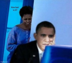 Obama on the computer Meme Template