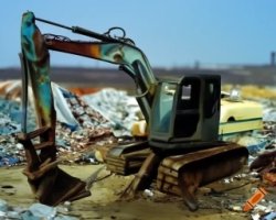 Abandoned Japanese excavator Meme Template