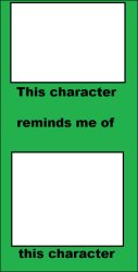 This Character Reminds Me Of This Person Meme Template