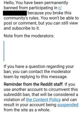 Subreddit Ban Message Meme Template