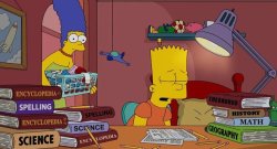 Bart Simpson Doing Homework Meme Template