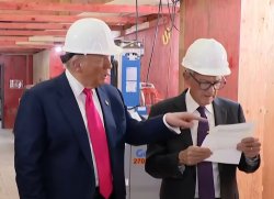 Trump jpow at the factory Meme Template