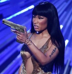 Nicki Minaj Whats Good with pew pew Meme Template