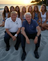 Donald Trump Bill Clinton blonde girls rape pedophiles Meme Template